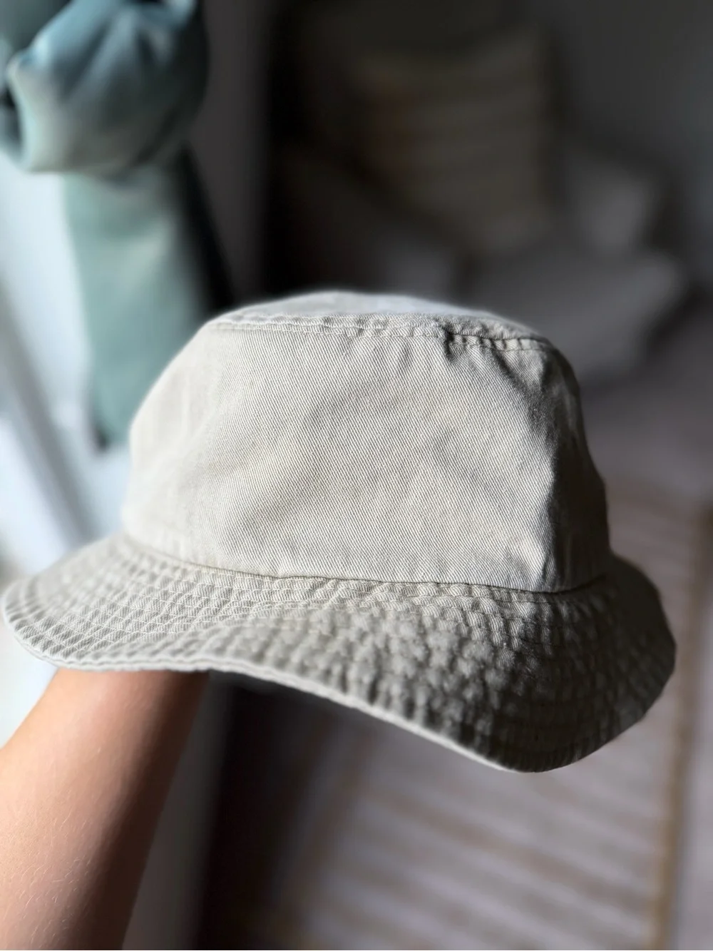 Vintage NASCAR Khaki Bucket Hat with Embroidered Logo